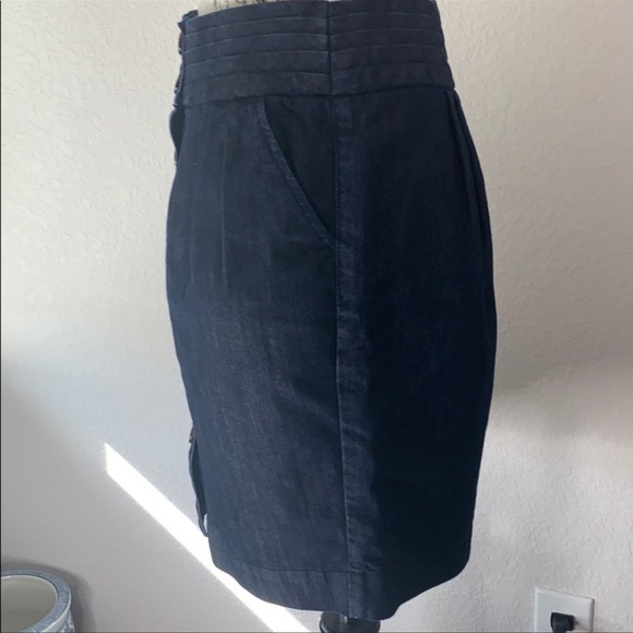 Pilcro Anthropologie button front denim skirt deep blue size 4 - Picture 6 of 8